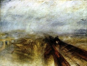 William Turner, "Pioggia vapore e velocità", olio su tela,1844