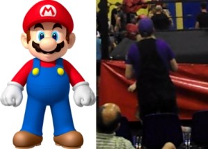 Nella foto, in alto: abiamo con noi Super Mario che si è cambiato d'abito